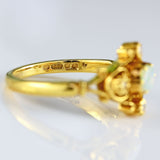 Ellibelle Jewellery Vintage 1978 Opal & Diamond 18ct Gold Ring