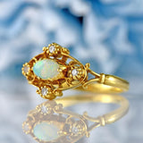Ellibelle Jewellery Vintage 1978 Opal & Diamond 18ct Gold Ring