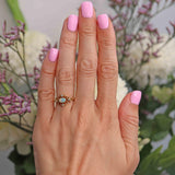 Ellibelle Jewellery Vintage 1978 Opal & Diamond 18ct Gold Ring