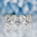 Ellibelle Jewellery Vintage 1978 Platinum Diamond Four-Stone Band Ring (1.43cts)