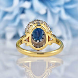 Ellibelle Jewellery Vintage 1978 Sapphire & Diamond 18ct Gold Cluster Ring