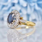 Ellibelle Jewellery Vintage 1978 Sapphire & Diamond 18ct Gold Cluster Ring