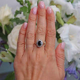 Ellibelle Jewellery Vintage 1978 Sapphire & Diamond 18ct Gold Cluster Ring