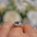 Ellibelle Jewellery Vintage 1978 Sapphire & Diamond 18ct Gold Cluster Ring