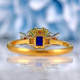 Ellibelle Jewellery Vintage 1978 Sapphire & Diamond Three-Stone Engagement Ring (1.30ct)