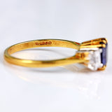 Ellibelle Jewellery Vintage 1978 Sapphire & Diamond Three-Stone Engagement Ring (1.30ct)