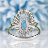 Ellibelle Jewellery Vintage 1979 Aquamarine & Diamond 18ct White Gold Cluster Ring