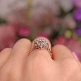 Ellibelle Jewellery Vintage 1979 Diamond & Platinum Floral Cluster Ring (0.76cts)