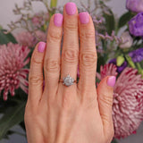 Ellibelle Jewellery Vintage 1979 Diamond & Platinum Floral Cluster Ring (0.76cts)