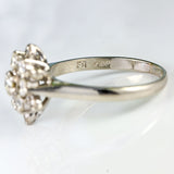Ellibelle Jewellery Vintage 1979 Diamond & Platinum Floral Cluster Ring (0.76cts)