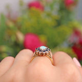 Ellibelle Jewellery Vintage 1979 Opal Sapphire & Diamond 18ct Gold Cluster Ring