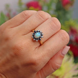 Ellibelle Jewellery Vintage 1979 Opal Sapphire & Diamond 18ct Gold Cluster Ring