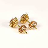 Ellibelle Jewellery Vintage 1979 Ruby & Diamond 18ct Gold Stud Earrings