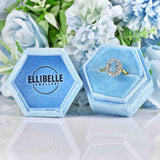 Ellibelle Jewellery Vintage 1980 Aquamarine & Diamond Gold Cluster Ring
