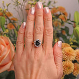 Ellibelle Jewellery Vintage 1980 Sapphire & Diamond 18ct Gold Cluster Ring (3.07ct)