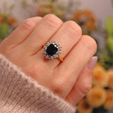 Ellibelle Jewellery Vintage 1980 Sapphire & Diamond 18ct Gold Cluster Ring (3.07ct)