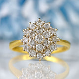Ellibelle Jewellery Vintage 1980s Diamond 18ct Gold Cluster Ring (0.75cts)