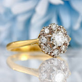 Ellibelle Jewellery Vintage 1981 Diamond 18ct Gold Cluster Ring (0.48cts)