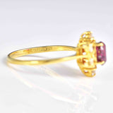 Ellibelle Jewellery Vintage 1981 Ruby & Diamond 18ct Gold Star-Cluster Ring
