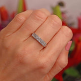 Ellibelle Jewellery Vintage 1982 Diamond 18ct White Gold Double-Row Band Ring