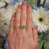 Ellibelle Jewellery Vintage 1982 Emerald & Diamond Gold Ring