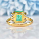 Ellibelle Jewellery Vintage 1982 Emerald & Diamond Gold Ring