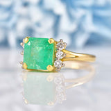 Ellibelle Jewellery Vintage 1982 Emerald & Diamond Gold Ring