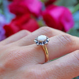Ellibelle Jewellery Vintage 1982 Opal, Sapphire & Diamond 18ct Gold Cluster Ring
