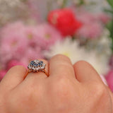 Ellibelle Jewellery Vintage 1982 Sapphire & Diamond 18ct Gold Cluster Ring