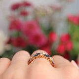Ellibelle Jewellery Vintage 1983 Marquise Sapphire & Diamond 18ct Gold Ring