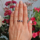 Ellibelle Jewellery Vintage 1983 Marquise Sapphire & Diamond 18ct Gold Ring