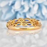 Ellibelle Jewellery Vintage 1983 Marquise Sapphire & Diamond 18ct Gold Ring