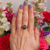 Ellibelle Jewellery Vintage 1983 Sapphire & Diamond Gold Statement Ring