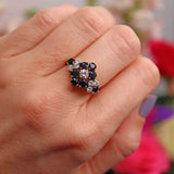 Ellibelle Jewellery Vintage 1983 Sapphire & Diamond Gold Statement Ring