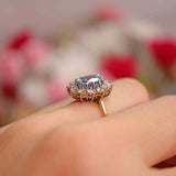 Ellibelle Jewellery Vintage 1984 Ceylon Sapphire & Diamond 18ct Gold Cluster Ring (2.87cts)