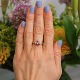 Ellibelle Jewellery Vintage 1984 Ruby & Diamond 18ct Gold Ring