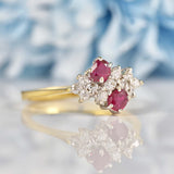 Ellibelle Jewellery Vintage 1984 Ruby & Diamond 18ct Gold Ring