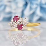 Ellibelle Jewellery Vintage 1984 Ruby & Diamond 18ct Gold Ring