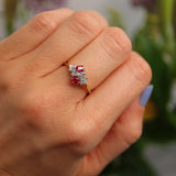 Ellibelle Jewellery Vintage 1984 Ruby & Diamond 18ct Gold Ring