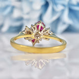 Ellibelle Jewellery Vintage 1984 Ruby & Diamond 18ct Gold Ring