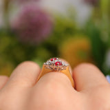 Ellibelle Jewellery Vintage 1984 Ruby & Diamond 18ct Gold Ring