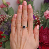 Ellibelle Jewellery Vintage 1984 Sapphire & Diamond 18ct Gold Cluster Ring (0.96cts)