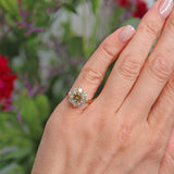 Ellibelle Jewellery Vintage 1985 Fancy Yellow Diamond 18ct Gold Cluster Engagement Ring