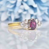 Ellibelle Jewellery Vintage 1985 Ruby & Diamond 18ct Gold Seven-Stone Ring
