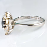 Ellibelle Jewellery Vintage 1985 Sapphire & Diamond 18ct White Gold Daisy Cluster Ring