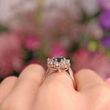 Ellibelle Jewellery Vintage 1985 Sapphire & Diamond 18ct White Gold Daisy Cluster Ring