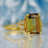 Ellibelle Jewellery Vintage 1986 Andalusite & Diamond 18ct Gold Ring By Garrard