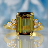 Ellibelle Jewellery Vintage 1986 Andalusite & Diamond 18ct Gold Ring By Garrard