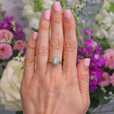 Ellibelle Jewellery Vintage 1986 Opal & Diamond 18ct Gold Platinum Ring