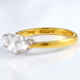 Ellibelle Jewellery Vintage 1986 Princess-Cut Diamond 18ct Gold Three-Stone Engagement Ring (1.07cts)